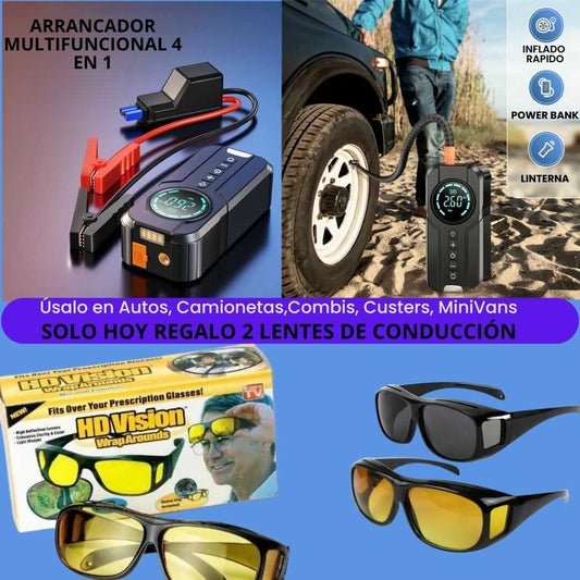 Arrancador 4 en 1 Modelo top Para Autos y Camionetas